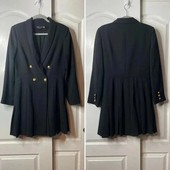 Alice + Olivia Kyrie Tuxedo Dress Black Size 12 - Picture 5 of 11